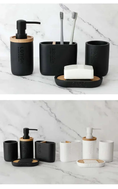 Ensemble d'accessoires de salle de bain design en noir ou blanc