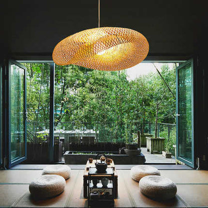 Floroux Bamboo Pendant Lamp | Natural Pendant Light | Handmade Lighting for Living Room & Dining Room