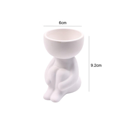Floroux céramique pot à succulentes | Décor figurine ludique | Pot de fleurs fait main pour la maison
