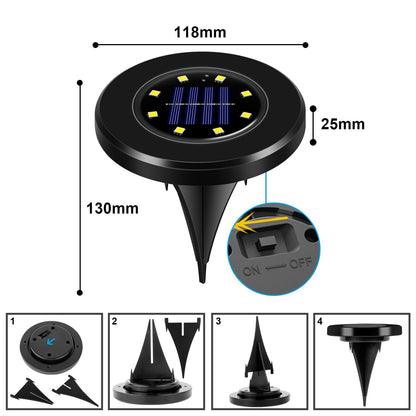 Luminaires solaires LED de jardin Deluxe (édition noire) - Créez une atmosphère agréable dans votre jardin !