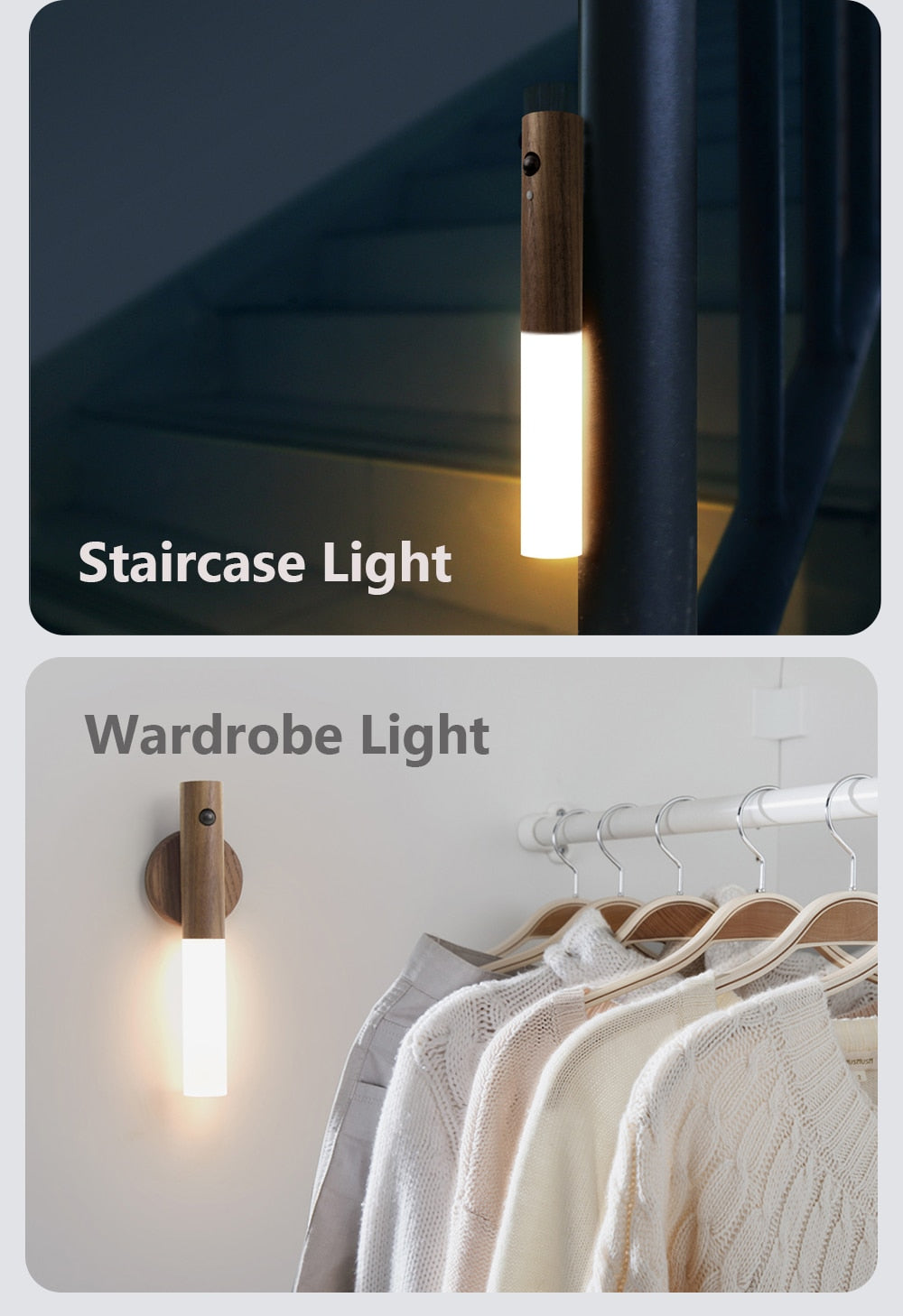 Floroux LED night light with motion sensor | Rechargeable | Magnetic mounting