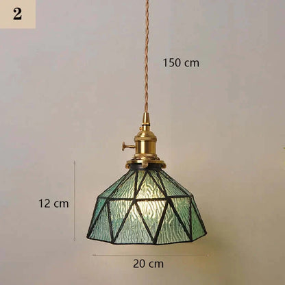 Suspension de fleurs en verre teinté classique en cuivre +