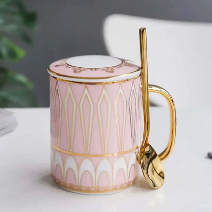 Tasse à café en céramique de luxe avec couvercle