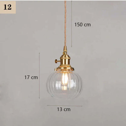 Suspension de fleurs en verre teinté classique en cuivre +