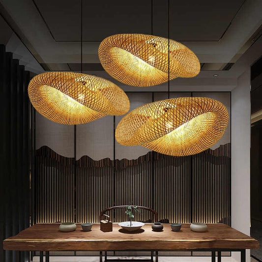 Floroux Bamboo Pendant Lamp | Natural Pendant Light | Handmade Lighting for Living Room & Dining Room