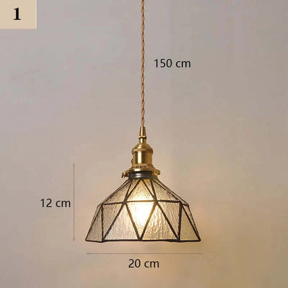 Suspension de fleurs en verre teinté classique en cuivre +