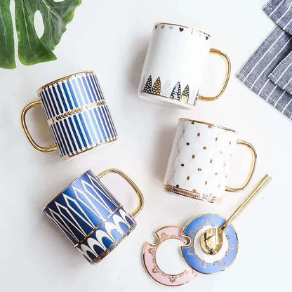 Tasse à café en céramique de luxe avec couvercle