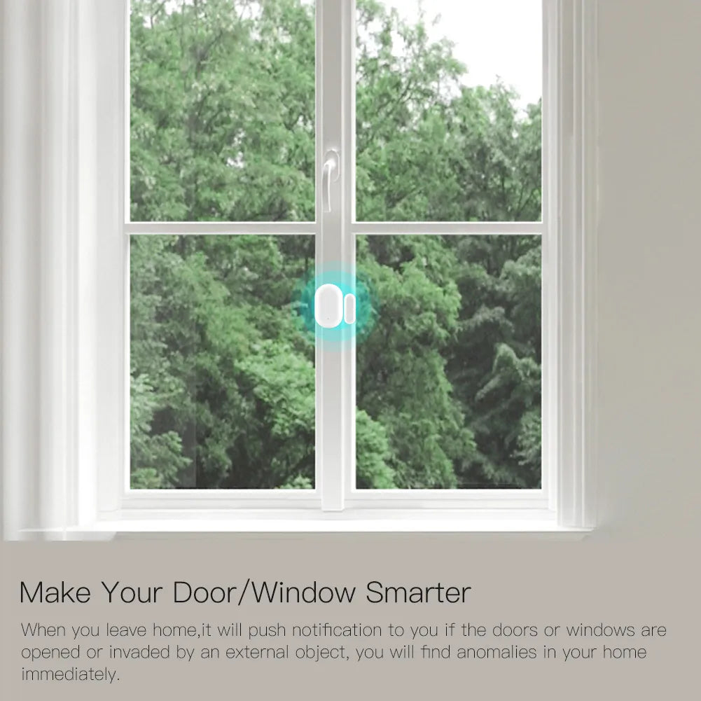 Capteur de fenêtre de porte de portail intelligent Tuya ZigBee - Surveillance d'entrée WiFi via les applications SmartLife Google Alexa
