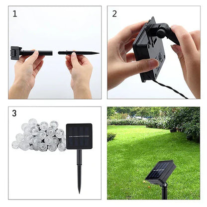 TwinkleGlow - Luminaire de lumière solaire envoûtante pour l'extérieur