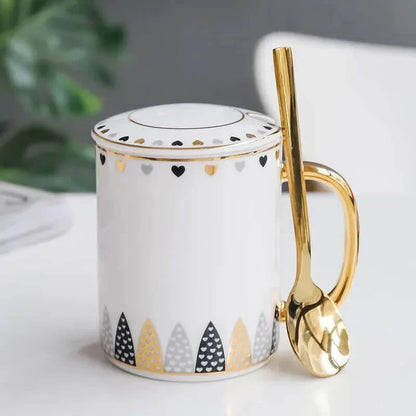 Tasse à café en céramique de luxe avec couvercle