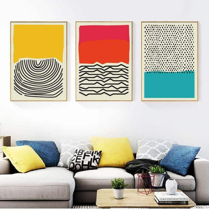Collection de Posters Abstraits Mid-Century Modern (lot de 3 ou poster individuel)