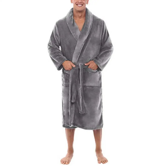 CozyRobe – Peignoir en polaire avec col châle et poches