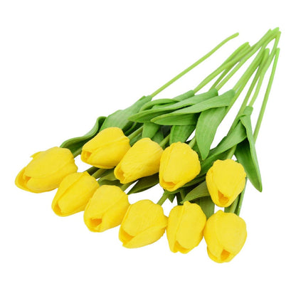 Bouquet de fleurs artificielles avec des tulipes, décoration (10 pièces)