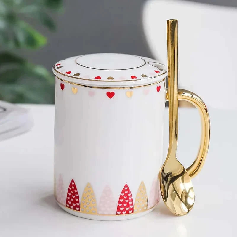Tasse à café en céramique de luxe avec couvercle