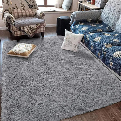 Tapis en peluche à haute pile – Tapis doux et antidérapant pour la chambre des enfants et le salon