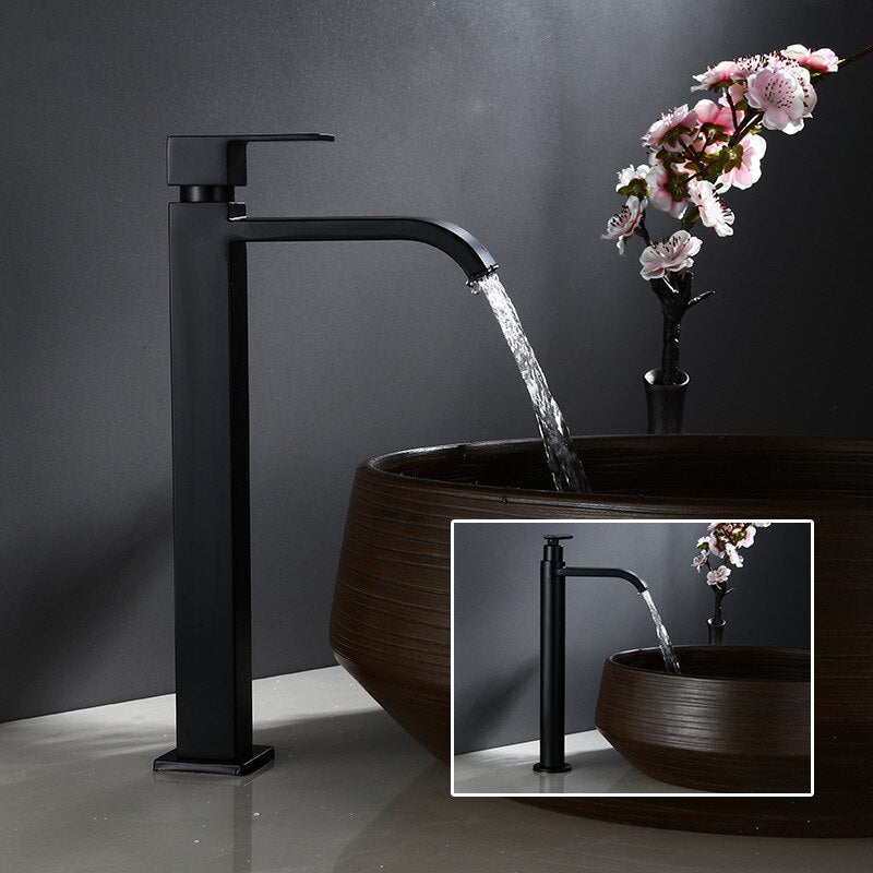 Cold Water Tap Matt Black Floroux | Single Tap for Sink Installation | Modern Design | Rust Resistant