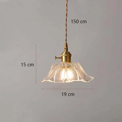 Suspension de fleurs en verre teinté classique en cuivre +