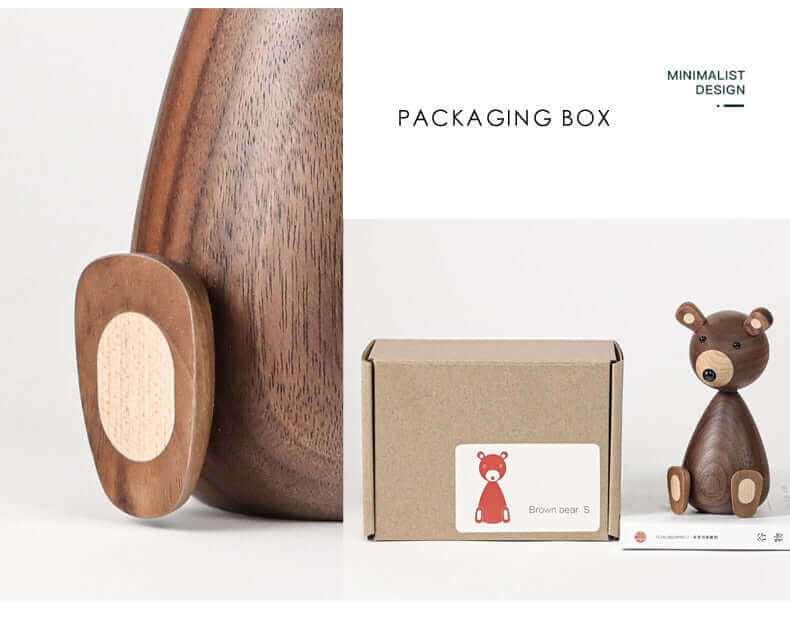 Famille d'ornements de ours bruns en bois danois