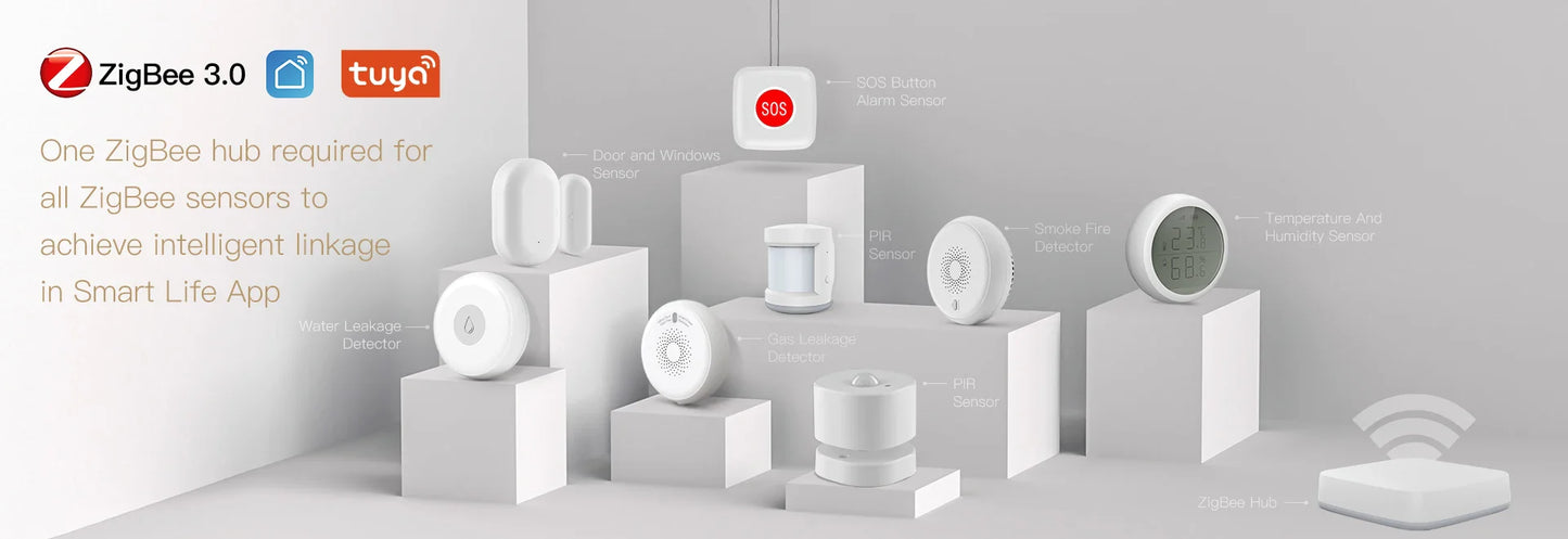 Capteur de fenêtre de porte de portail intelligent Tuya ZigBee - Détecteur de sécurité WiFi contrôle via les applications SmartLife Google Alexa