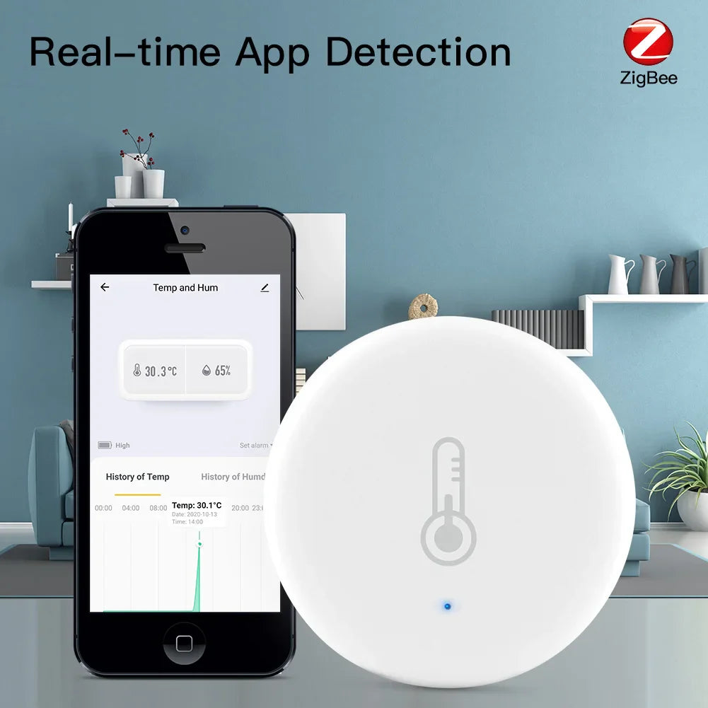 Capteur de température et d'humidité intelligent Tuya ZigBee - Surveillance et contrôle WiFi via les applications SmartLife Google Alexa
