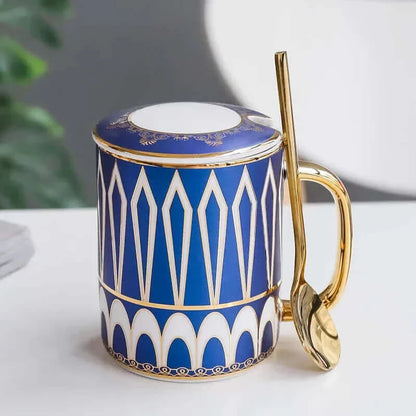 Tasse à café en céramique de luxe avec couvercle