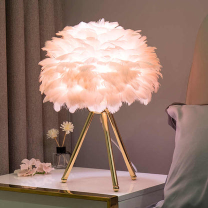 Floroux Dimmable table lamp | Elegant feather lamp for home and office