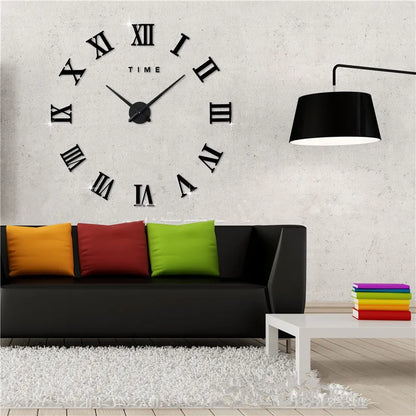 Horloge DecoVision – Horloge Murale 3D avec Effet Miroir pour Salon
