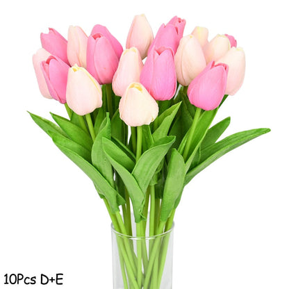 Bouquet de fleurs artificielles avec des tulipes, décoration (10 pièces)