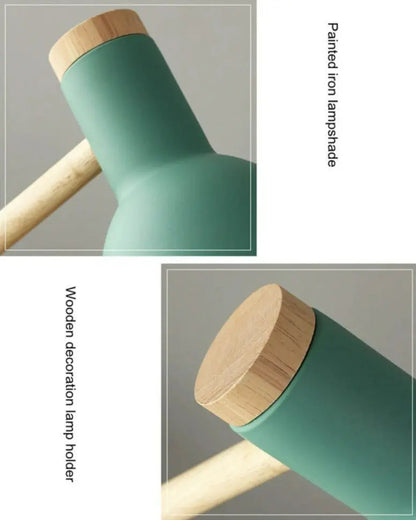 NordicGlow - Lampe de Bureau en Bois Style Scandinave