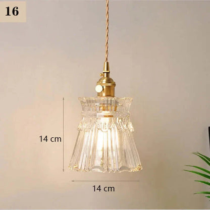 Suspension de fleurs en verre teinté classique en cuivre +