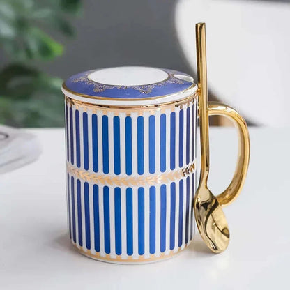 Tasse à café en céramique de luxe avec couvercle