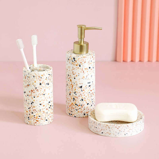 Ensemble de salle de bain en céramique terrazzo 3 pièces