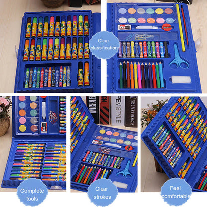 Ensemble d'art pour enfants de 86 pièces - Crayons de couleur, marqueurs, crayons et pinceaux pour le jeu créatif - Idéal pour les cadeaux de maternelle et une utilisation à domicile