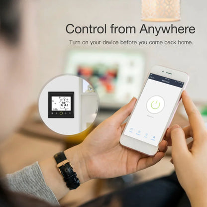 Thermostat LCD Intelligent WiFi Affichage de Contrôle de Température - Contrôle de Chauffage au Sol WiFi & Chaudière à Gaz via SmartLife Google Alexa Apps