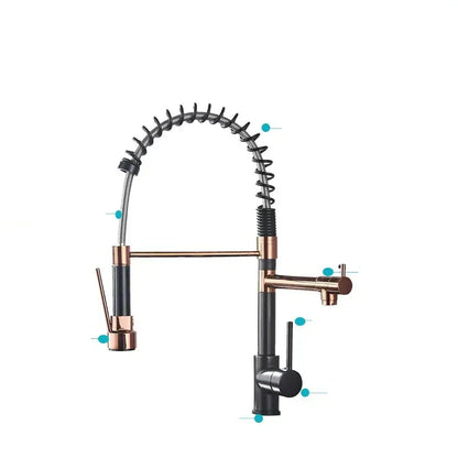 StreamFlex – Robinet de cuisine rétractable avec double sortie