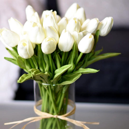Bouquet de fleurs artificielles avec des tulipes, décoration (10 pièces)