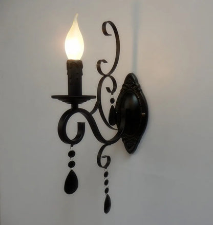 CrystalGlow Applique Murale - Vintage Noir Éclairage LED