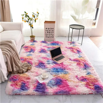 Tapis en peluche à haute pile – Tapis doux et antidérapant pour la chambre des enfants et le salon
