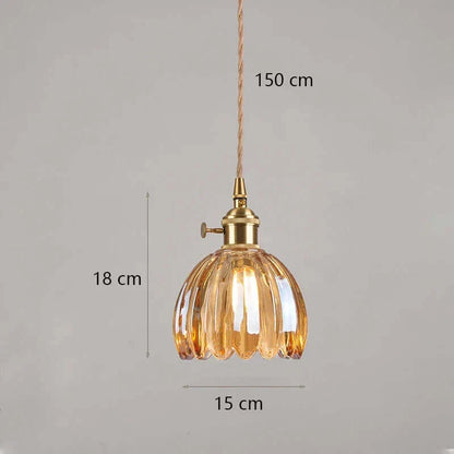 Suspension de fleurs en verre teinté classique en cuivre +