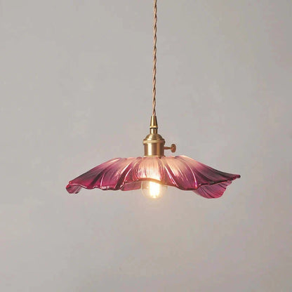 Suspension de fleurs en verre teinté classique en cuivre +