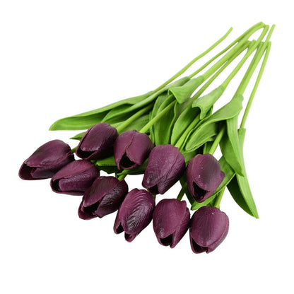 Bouquet de fleurs artificielles avec des tulipes, décoration (10 pièces)