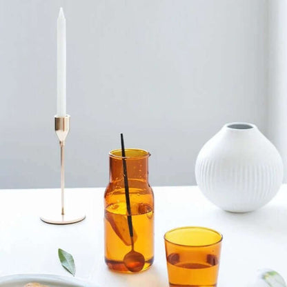 Ensemble de 2 pièces verres de nuit colorés et carafe