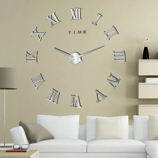 Horloge DecoVision – Horloge Murale 3D avec Effet Miroir pour Salon