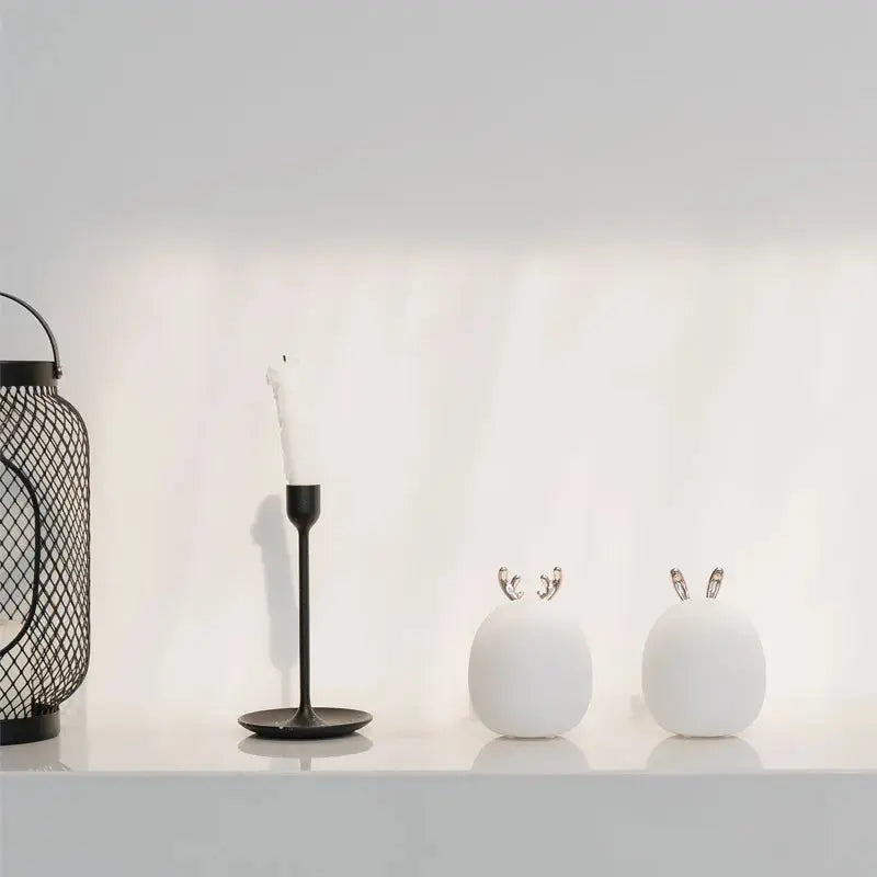 Floroux Night Lamp | Rechargeable USB LED Children's Lamp | Illuminated Animal Decoration | Rabbit & Deer