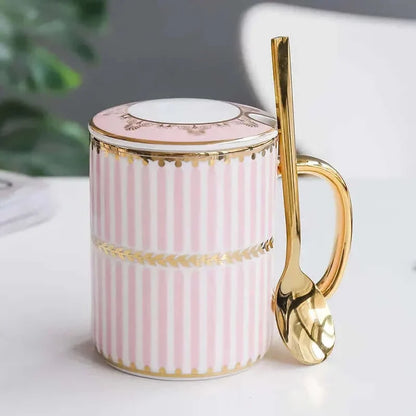 Tasse à café en céramique de luxe avec couvercle
