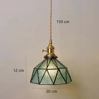Suspension de fleurs en verre teinté classique en cuivre +