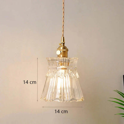 Suspension de fleurs en verre teinté classique en cuivre +