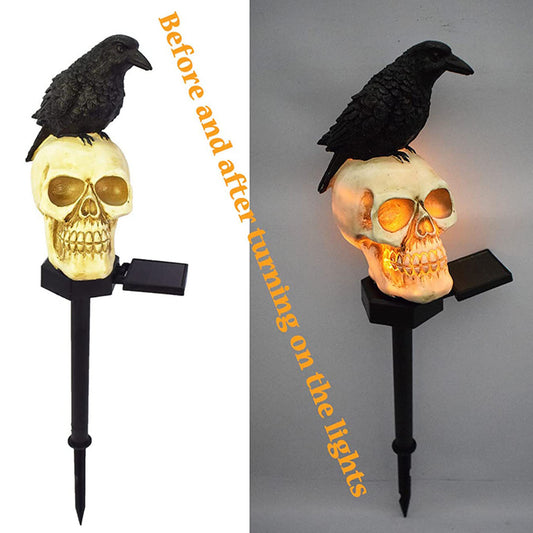 Floroux Solar Crânes & Lumières de Corbeau pour Décorations de Jardin