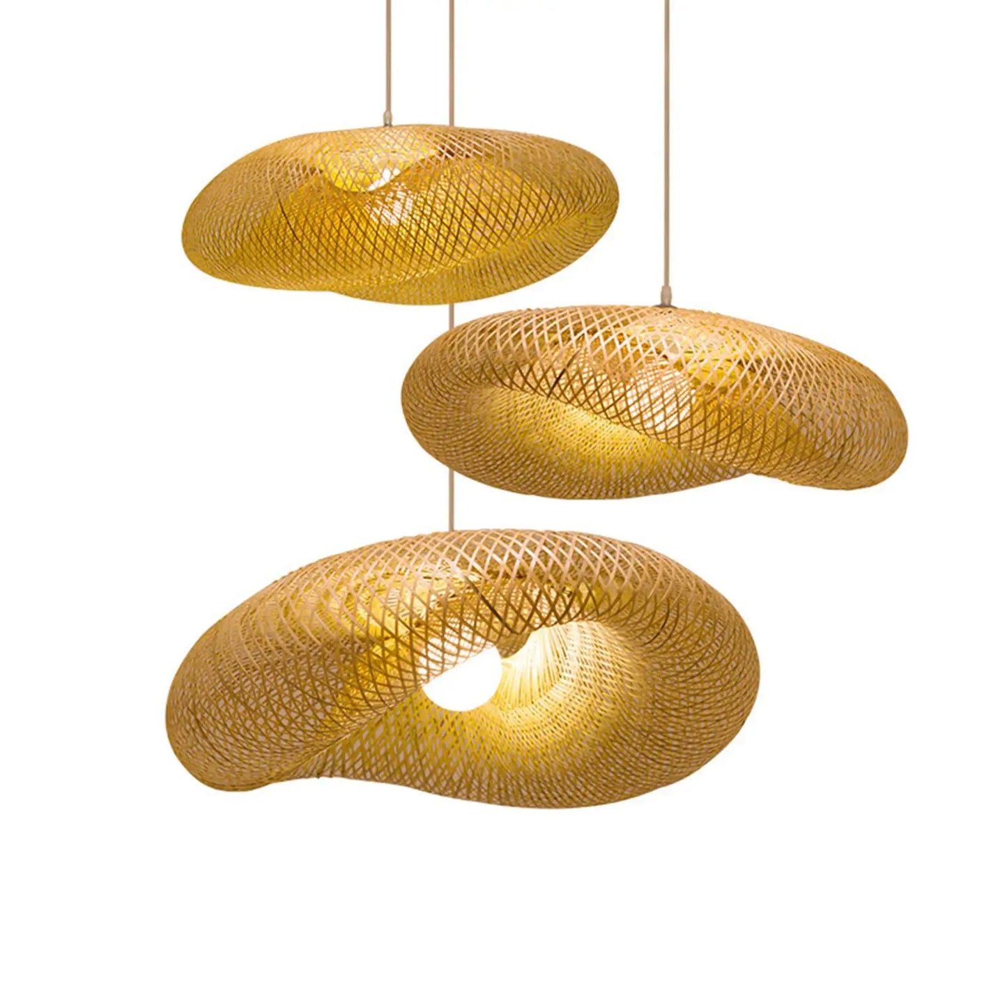 Floroux - Suspension LED en bamboo vintage