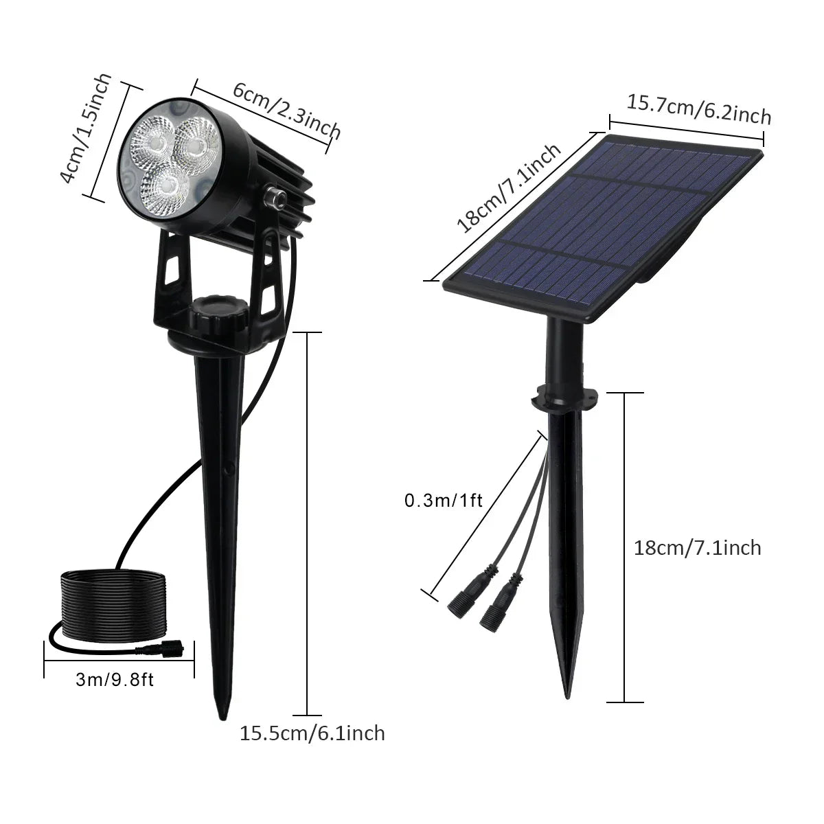 Floroux Lampes solaires de jardin Set | 5 pièces | SANS FIL & Résistantes aux intempéries | Lampes solaires LED économes en énergie